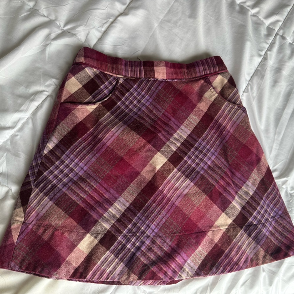 H&M Plaid Wool Mini Skirt